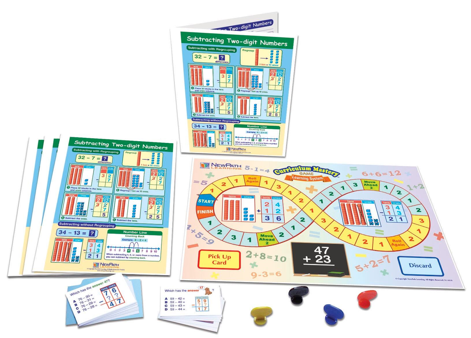 NewPath Learning Subtracting Two-Digit Numbers Learning Center Game, Grade 1 to 2 1571183